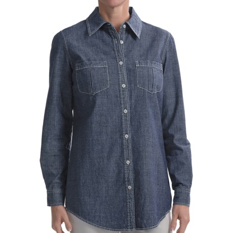 Nexx Studio  Denim Tunic Shirt - Stretch Cotton, Long Sleeve (For Women)