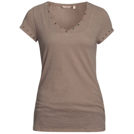 True Grit Studded V-Neck T-Shirt - Short Sleeve (For Women)