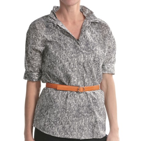 Paperwhite Cotton Dolman Shirt - Elbow Sleeve (For Women)