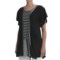 Joan Vass Light Knit Tunic Shirt - Zip Front, Short Sleeve (For Women)
