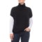 Tahari Cashmere Mock Neck Stitch Pullover Sweater - Short Sleeve (For Women)