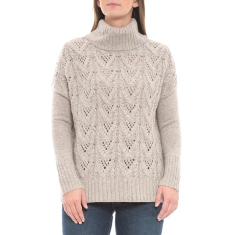 Tahari Open-Stitch Cable Turtleneck Sweater (For Women)