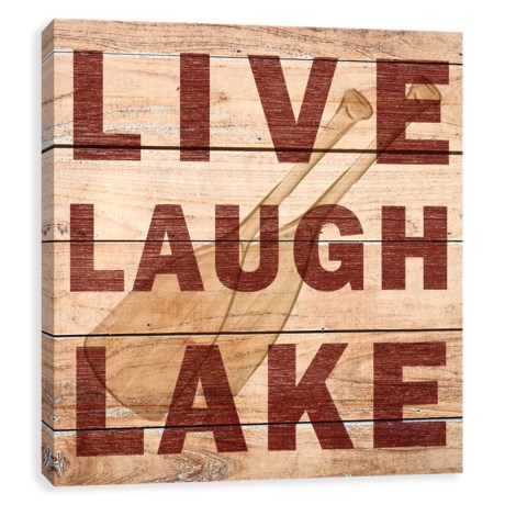 Artissimo Designs 16x16” Canvas “Live Laugh Lake” Print
