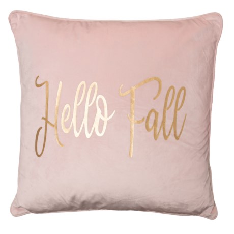 Cynthia Rowley Hello Fall Velvet Throw Pillow - 20x20”, Feather Fill