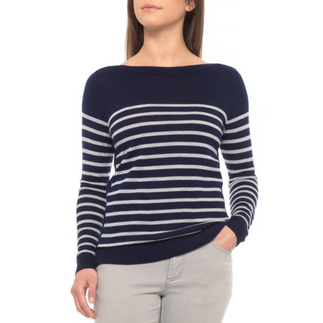 Adrienne Vittadini Breton Stripe Sweater - Merino Wool (For Women)