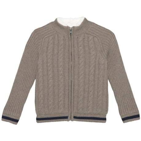 E of M Mock Neck Cardigan Sweater - Zip Front (For Little Boys)