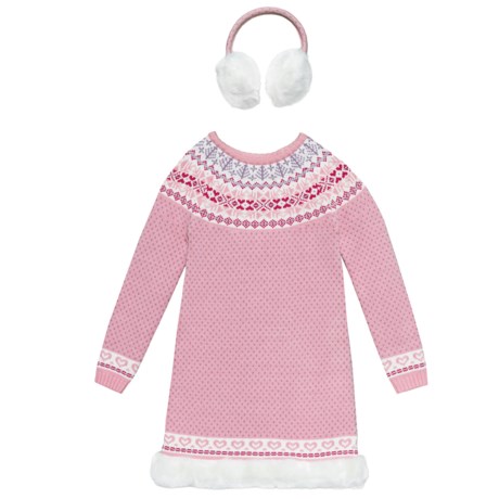 Miss Mona Mouse Snowflake Jacquard Sweater Dress - Long Sleeve (For Toddler Girls)
