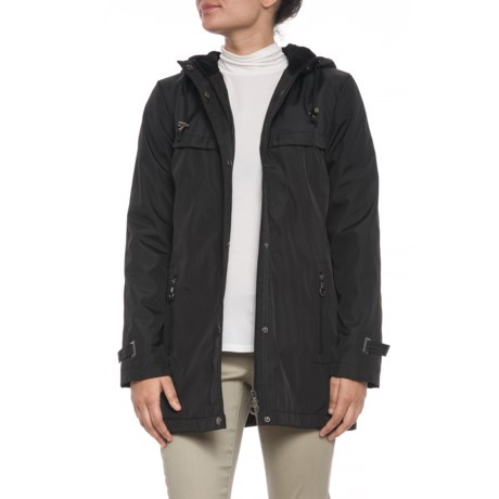 Weatherproof Hooded Bonded A Line Jacket - Insulated (For Women)