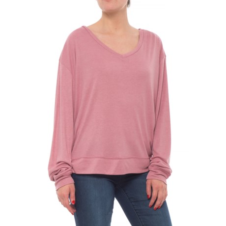 Playground V-Neck Flowy T-Shirt - Long Sleeves (For Women)