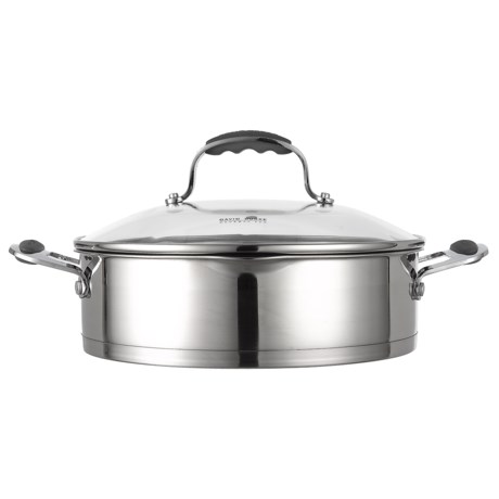 David Burke Gourmet Stature Series Everyday Pan with Glass Straining Lid - 4 qt., Stainless Steel