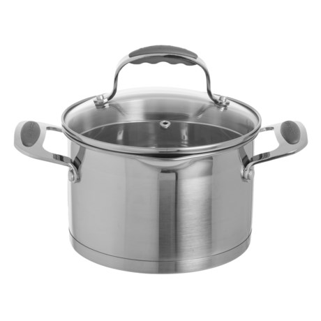 David Burke Gourmet Stature Series Everyday Pan with Glass Straining Lid - 3 qt., Stainless Steel