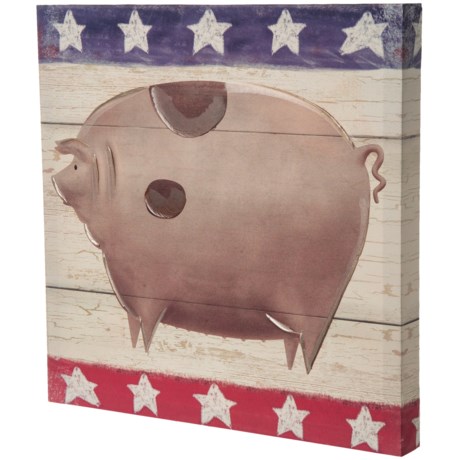 East Coast Graphics 16x16” Americana Pig Print