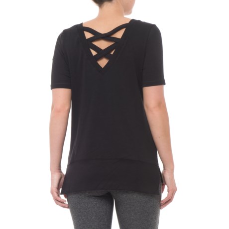 90 Degree by Reflex Missy CrissCross Back Shirt - Short Sleeve (For Women)