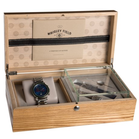 Original Grain The Wrigley Field Chrono Gift Box Watch - Steel and Leather Bands