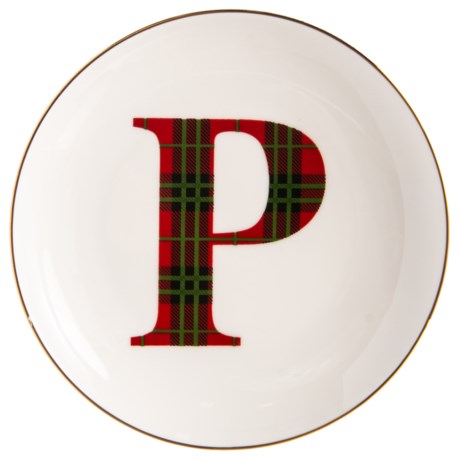 Caskata Artisanal Home Tartan Initial “P” Appetizer Plate - 6-1/4”