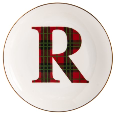 Caskata Artisanal Home Tartan Initial “R” Appetizer Plate - 6-1/4”