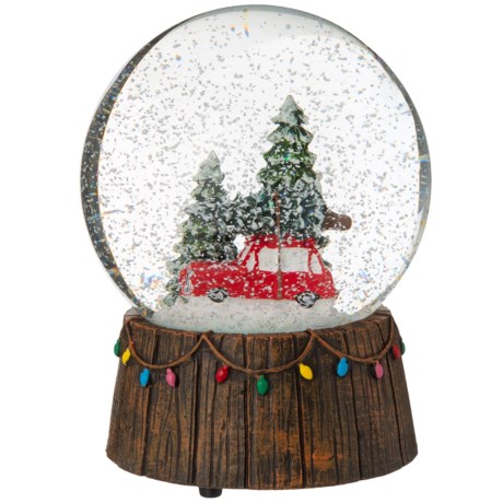 Ridgefield Home Tree on Red Car Snow Globe with Music