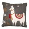 Happy Holidays Artisan Deluxe Felt Llama Throw Pillow -18x18”
