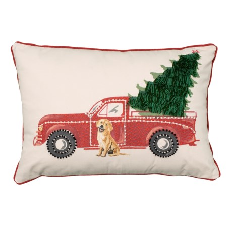 Bella Lux Truck with Tree and Dog Throw Pillow - 14x20”