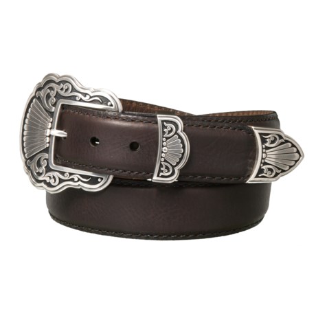 Lejon Smooth Edge Stitched Leather Belt (For Men)