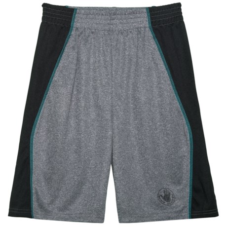 Body Glove Grey and Teal Stripe Active Shorts (For Big Boys)