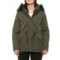 S13/NYC 30-1/2” Bonded Nylon Drawstring Parka with Faux-Fur Lining (For Women)