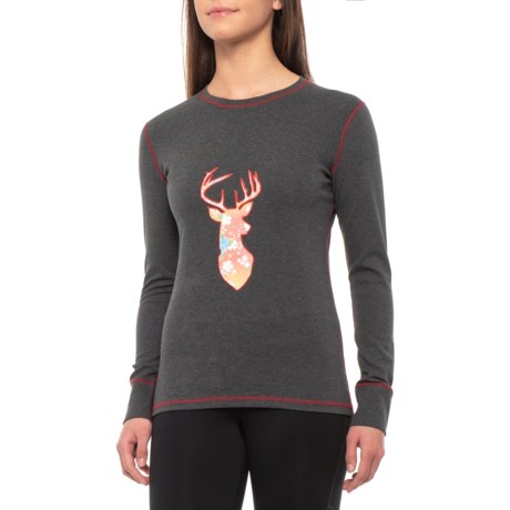 Fera Reindeer Crew Shirt - Long Sleeve (For Women)