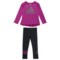 adidas 3-Stripe Tight Sport Shirt and Leggings Set - Long Sleeve (For Toddler Girls)