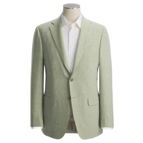Isaia Heathered Fancy Solid Sport Coat - Linen-Wool (For Men)