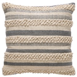 Brentwood Made in India Textured Natural Pillow - 18x18”