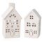Ridgefield Home Decorative LED Ceramic Houses - Set of 2