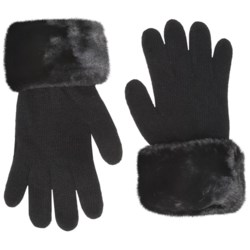 Parkhurst Knit Gloves with Faux-Fur Cuffs (For Women)
