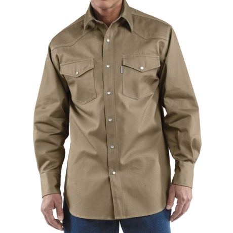 Carhartt Snap-Front Twill Work Shirt - Long Sleeve (For Tall Men)