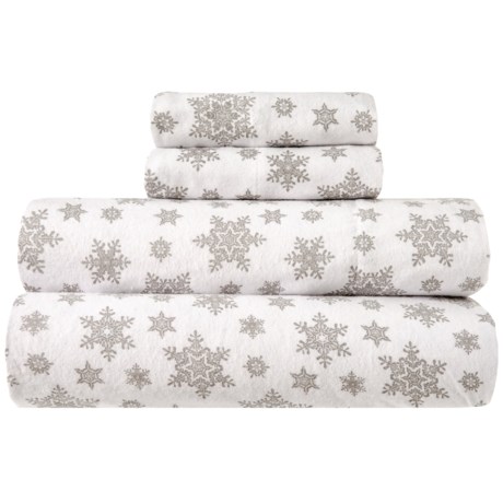 Lodge Living Lilly Snowflake Flannel Sheet Set - Full