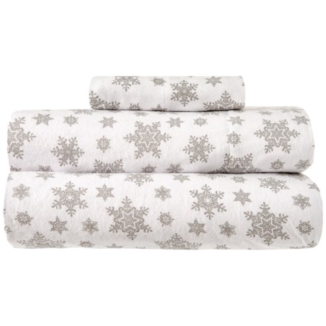 Lodge Living Lilly Snowflake Flannel Sheet Set - Twin