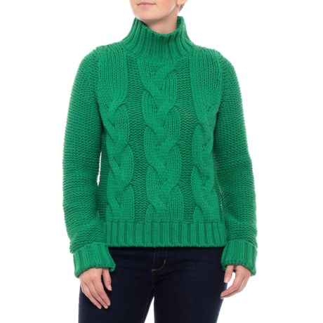 Dimensione Maglia Made in Italy Cable-Knit Turtleneck Sweater (For Women)