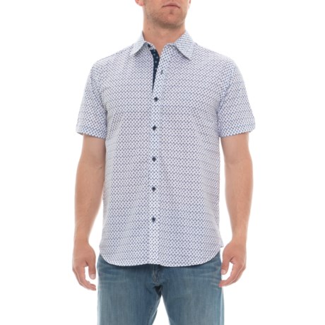 Britches Sport Daisy Blue Print Shirt - Short Sleeve (For Men)