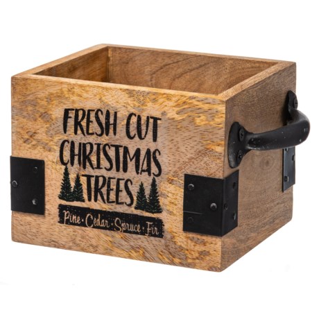 Balsam & Fir Fresh Cut Christmas Trees Wooden Storage Caddy - 8.5”
