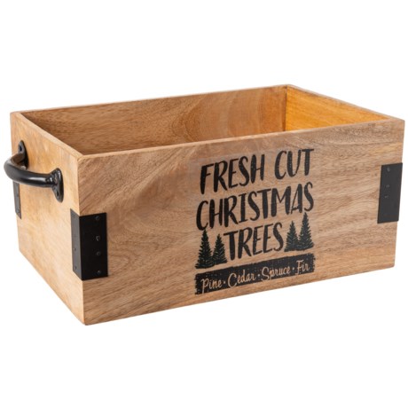 Balsam & Fir Fresh Cut Christmas Trees Wooden Storage Caddy - 17”
