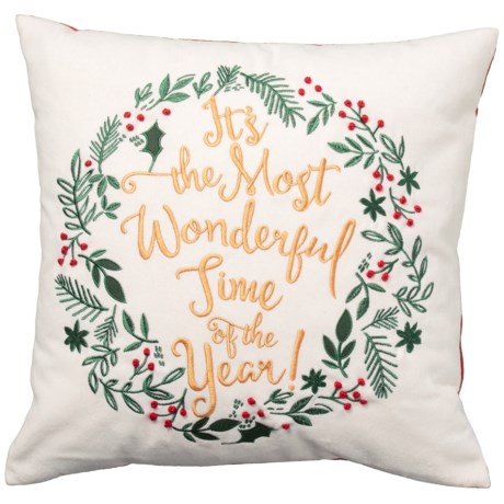 Cherished Traditions It’s the Most Wonderful Time off the Year Throw Pillow - 20x20”, Feathers