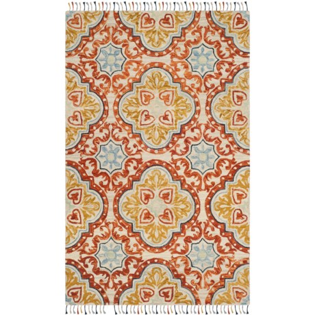 Safavieh Tribal-Pattern Beige and Rust Accent Rug - 5x8’, Hand-Tufted Wool