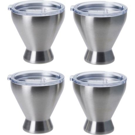 CAMBRIDGE SILVERMITHS Stainless Steel Insulated Cocktail Tumblers - 4-Pack