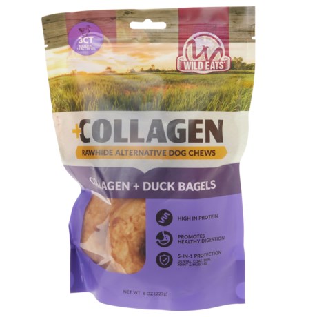 Wild Eats Collagen and Duck Bagel Dog Chews - 3-Count