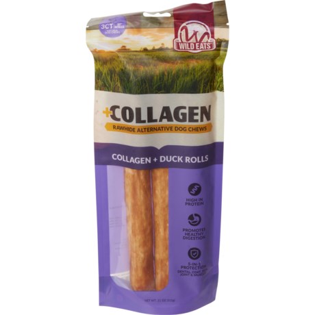 Wild Eats Collagen and Duck Rolled Dog Treats - 3-Count