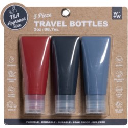 W+W Flip Top Travel Bottles - 3-Piece, 3 oz.