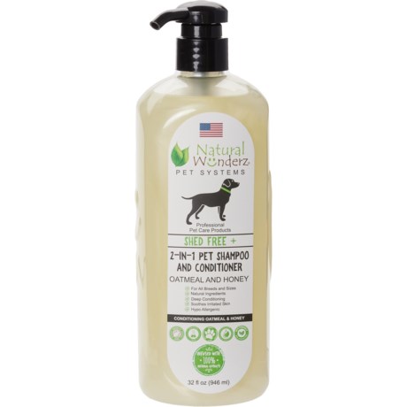 Natural Wunderz Shed-Free 2-in-1 Pet Shampoo and Conditioner - 32 oz.