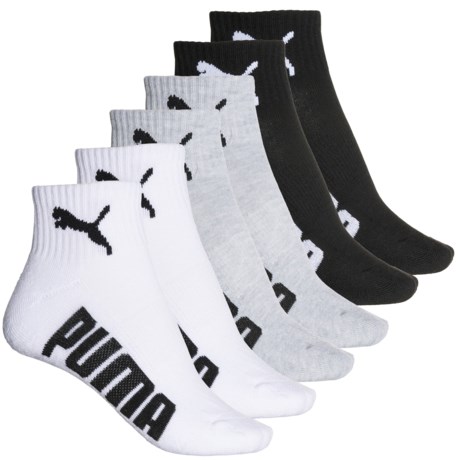 Puma Terry Half Cushion Socks - 6-Pack, Quarter Crew (For Women)