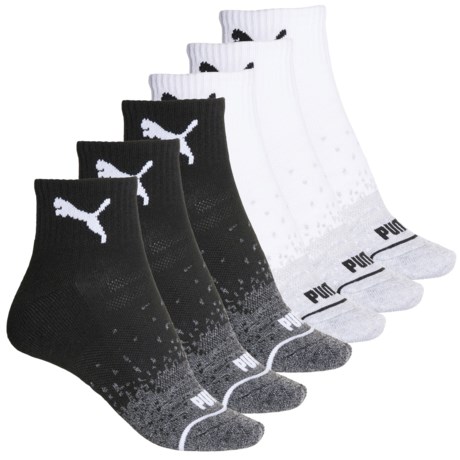 Puma Terry Sport Training Socks - 6-Pack, Quarter Crew (For Women)