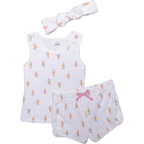 Petit Lem Toddler Girls Tank Top, Shorts and Headband Set - 3-Piece