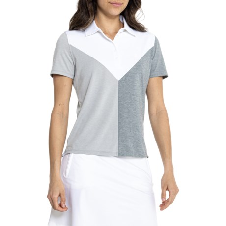 G/FORE Color-Block V Melange Tech Jersey Polo Shirt - Short Sleeve